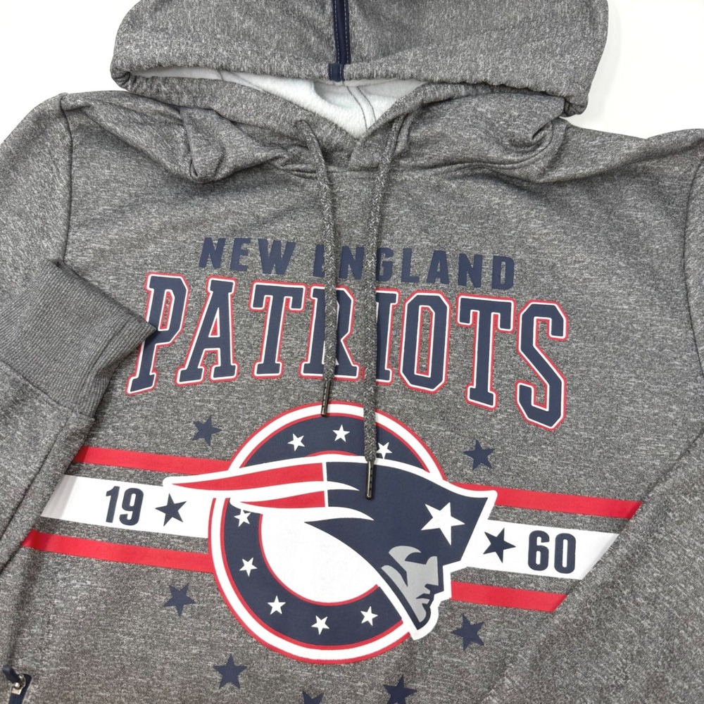 NFL Team Apparel Mens Small New England Patriots Hoodie Fleece 1960 Graphic